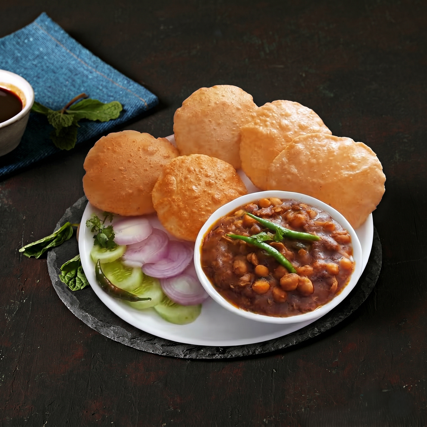 Puri Choley (Desi Ghee)